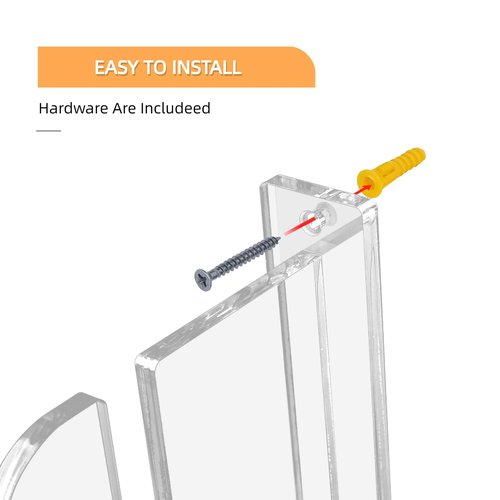 BiJun Skateboard Wall Mount, Snowboard Wall Mount Display, Acrylic Horizontal Skateboards Rack, Skateboard Storage Hanger (Transparent)