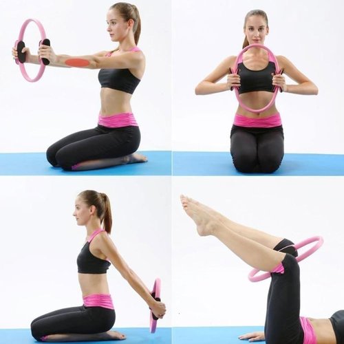 Pilates Essential Kit – 5-in-1 Home Workout Set with Resistance Bands, Yoga Ring, Stretch Straps, Pull Bands & Ball for Toning & Flexibility (Purple)
