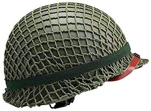SABYDICAR WW2 US Army M1 Green Helmet Replica with Net/Canvas Chin Strap DIY Painting