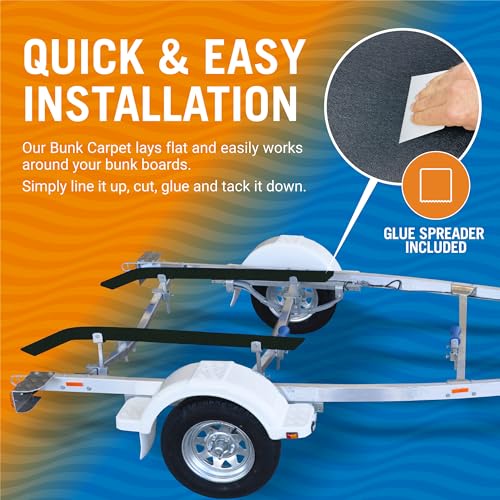 Boat Trailer Bunk Carpet 13ft x 9in Roll 1/4" Thick - 9" Width, Black — Better Boat (Variation: 9" 1 Pack)