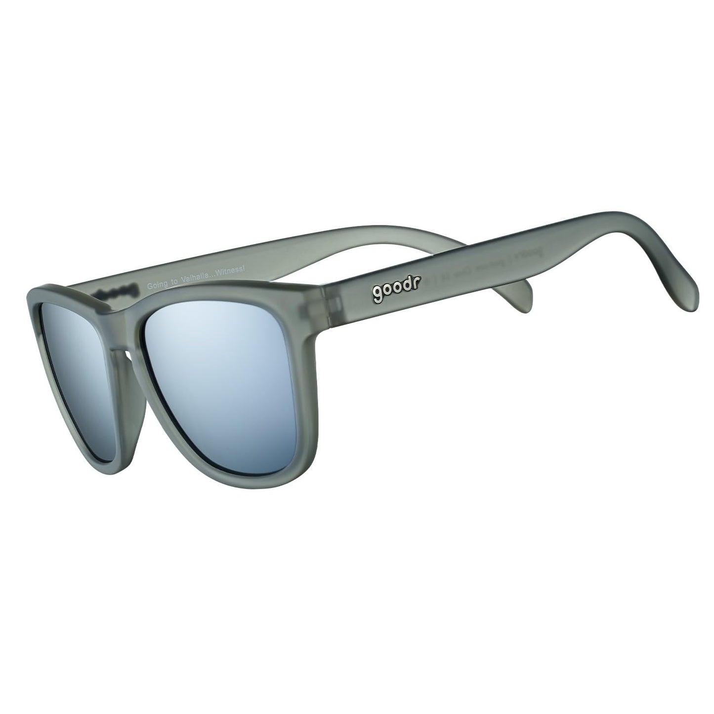 goodr Going to Valhalla...Witness! Polarized Sunglasses for Men & Women, Medium Sized (OG), Dark Gray Translucent Frames with Chrome Mirrored Reflective Lenses, UV400 Protection, No Slip