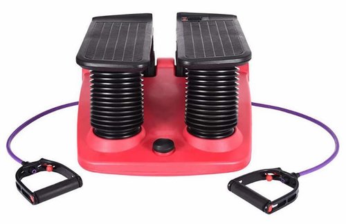 Stepper Climber Fitness Machine, Air Stair Climber Stepper Machine, Cardio Training Step Climber Machine Adjustable Fitness Exercise Machine Resistance Bands, Comfortable Foot Pedals