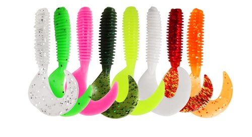 Soft Fishing Lures Set with Tackle Box, 6.5cm/8cm Paddle Tail Swimbaits, 60PCS Soft Plastic Baits with Curly Tails, Freshwater Fishing Lures for Bass, Trout, and More