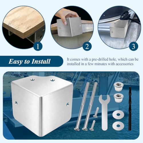 Marine-Grade 316 Stainless Steel Pontoon Corner Cap for 90 Degree Angles