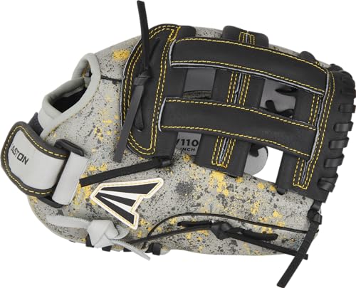 Youth Baseball Glove Easton Havoc Left Hand Throw 11" Grey Black Yellow Pro Web