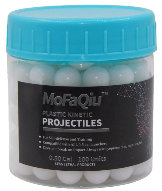 .50 Caliber Kinetic Projectiles - Reusable Hard-Solid Plastic Rounds for Training, Target Practice and Self Defense, High Precision and Smooth Surface .50 Caliber Hard Plastic Balls