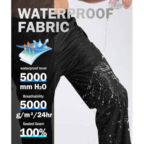 ZITY Men's Rain Over Pants Waterproof Heavy Duty Thick Hiking Pants Golf Pants with Lightweight Packable Bag
