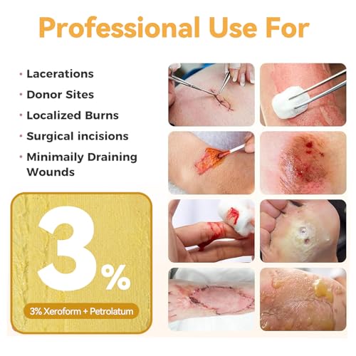 Jointown Xeroform Petrolatum Dressing Bandages 5x9 Inch, 25 Pack - Non-Stick Wound Care Gauze