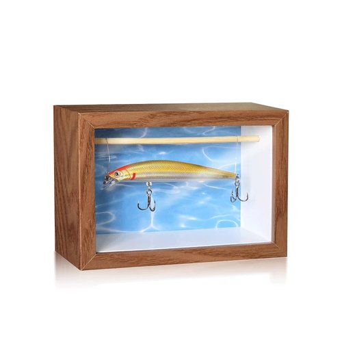 Fishing Lure Display Case, Small Fishing Bait Storage Box, Vintage Fishing Lures Decor, Fishing Lure Display Stand, Men's Gifts Can Be Used for Wall Decoration, Collection Room, Office