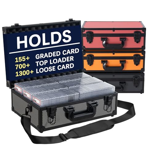 Aluminum Card Storage Box XL Carbon Fiber - Holds 155+ Graded Cards & 700+ Top Loaders