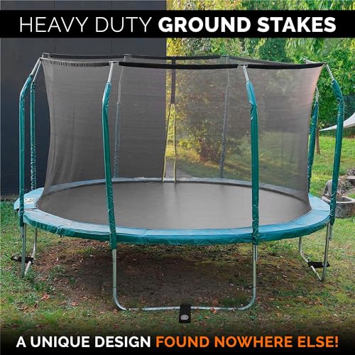 6 x 12-Inch Heavy Duty Trampoline Anchors Set for High Wind Stability