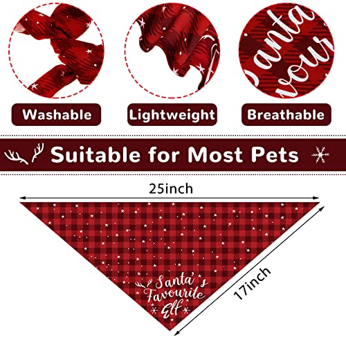 Cute Holiday Dog Bandanas Set - Adjustable Washable Large Dog Accessories