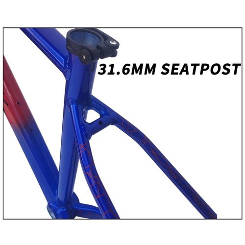 BSFHQS 27.5er Mountain Bike Hardtail Frame 15" 17" 19" Aluminum Alloy Rigid Disc Brake Frame Quick Release Frame 135mm QR, Internal Routing BSA BB68mm(Black Red,27.5 * 19")