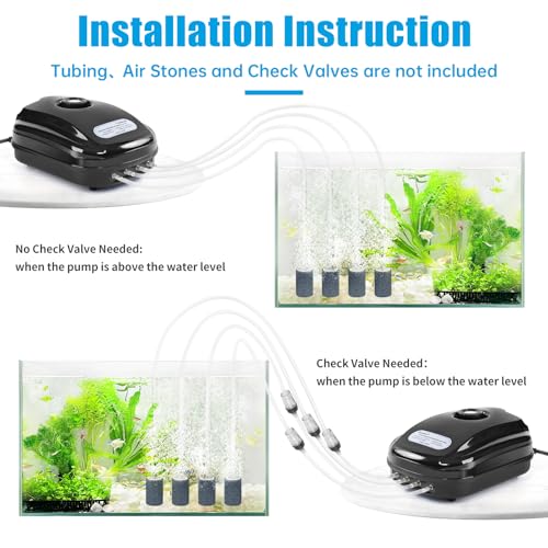 Aquarium Air Pump 300GPH for Fish Tanks & Hydroponic Systems