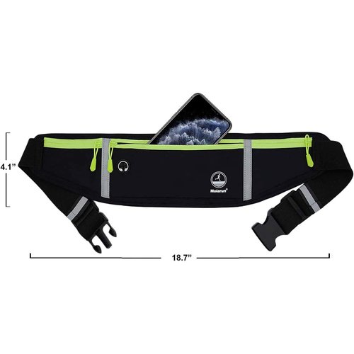 Slim Running Belt Fanny Pack, Exercise Waist Pack Runners Bag Money Belt Phone Holder for Running Hiking Cycling Workout