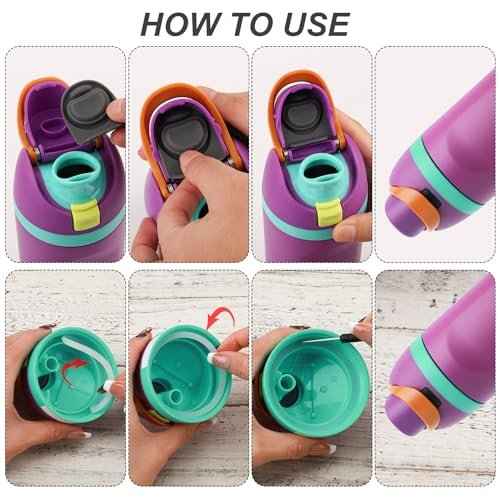 4pcs Bottle Seal Ring & Replacement Stopper for Owala FreeSip 24oz 32oz, BPA-Free Silicone O Ring Water Bottle Top Lid Replacement Parts for Owala 19oz 24oz 32oz 40oz, Gasket Plug Accessories