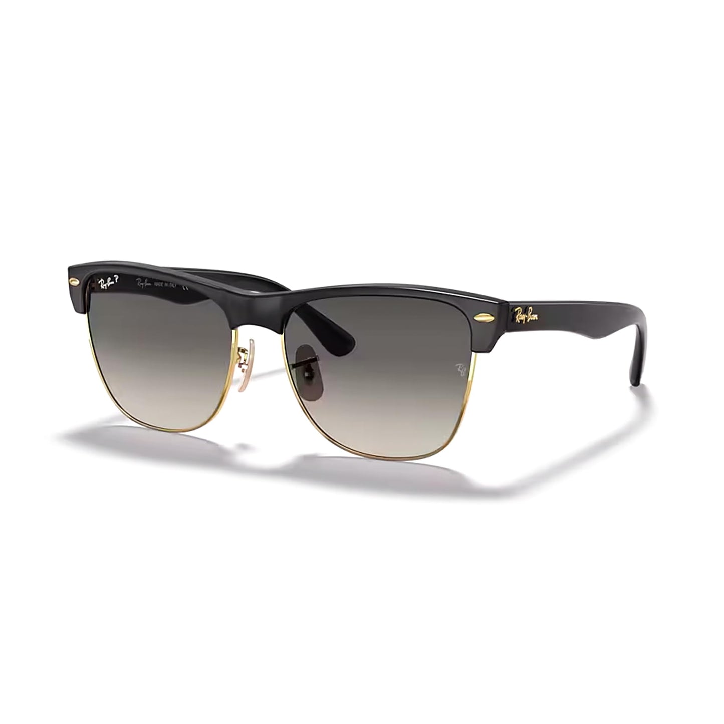 Ray-Ban RB4175 Clubmaster Oversized 877/M3 57MM Demigloss Black/Crystal Lens Dark Grey Gradient Polarized Square Sunglasses for Men (Large)