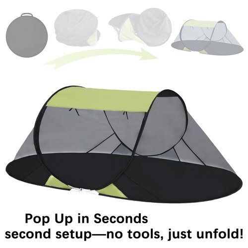 Akiky Pop Up Mosquito Tent for Camping,1 Person Camping Tent with Bug Screen Tent,Mosquito Net Foldable Portable for Adults Kids (ArmyGreen)