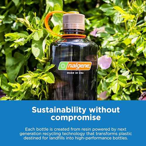 Nalgene Sustain Tritan BPA-Free Water Bottle Made with Material Derived From 50% Plastic Waste (using ISCC certified mass balance), 32 OZ, Wide Mouth