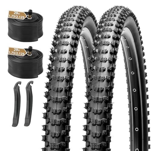 Mountain Bike Tire Set 29x2.1 Inch - 2 Pack, Tubeless Ready, Durable Rubber