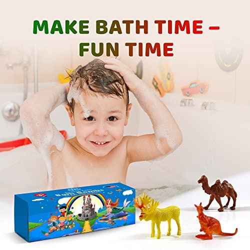 3 Handmade Bath Bombs for Kids with Wild Animals Toys Inside for Boys and Girls ? Big Size Toys Natural and Safe Bath Fizzies - Great Gift Set for Boys and Girls