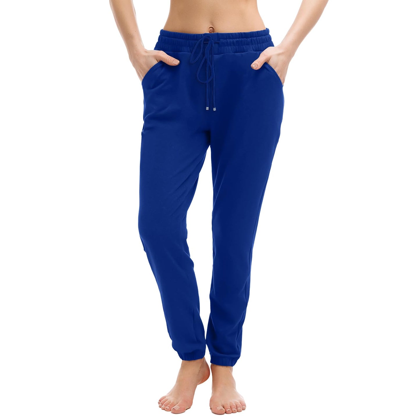Walifrey Womens Joggers with Pockets, Drawstring Sweatpants Women for Lounging Jogging Gym and Workout RoyalBlue,1 Pack RoyalBlue M