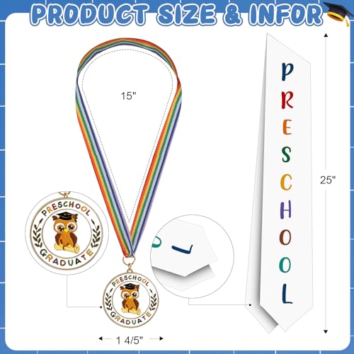 Graduation Medal with Honor Stole & Ribbon - Preschool Owl Variation