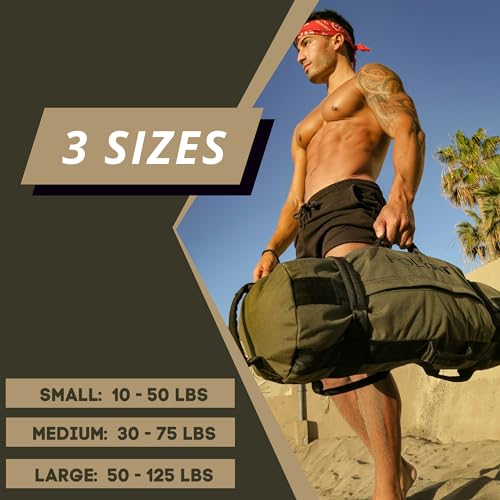 Polyfit Workout Sandbag with 8 Handles - Black, Small 10-50lbs