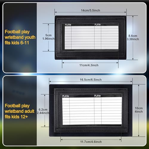 Youth Football Play Wristband 12 Pack with Storage Windows - Breenhill