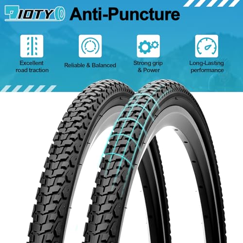 700x38C Bike Tires Set with Inner Tubes & Levers - Wear-Resistant & Foldable