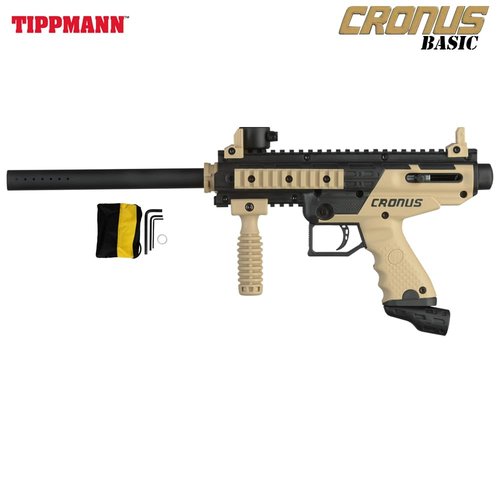 Maddog Tippmann Cronus Basic Titanium CO2 Paintball Gun Marker Starter Package - Black/Tan