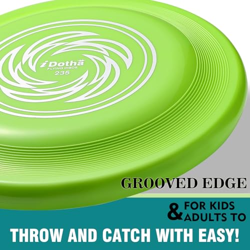Outdoor Sports Flying Disc - 9.3 Inch, 2 Pack, Blue & Green for Beach, Park, Backyard