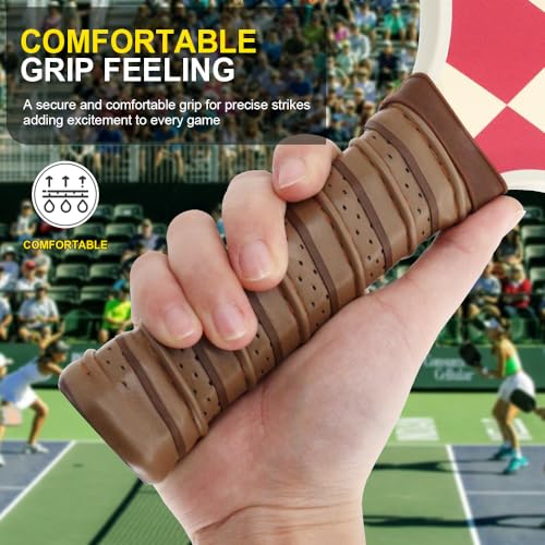 Pickleball Grip Tape 3pcs with Raised Ridge and Color Variations - Brown Blue Green