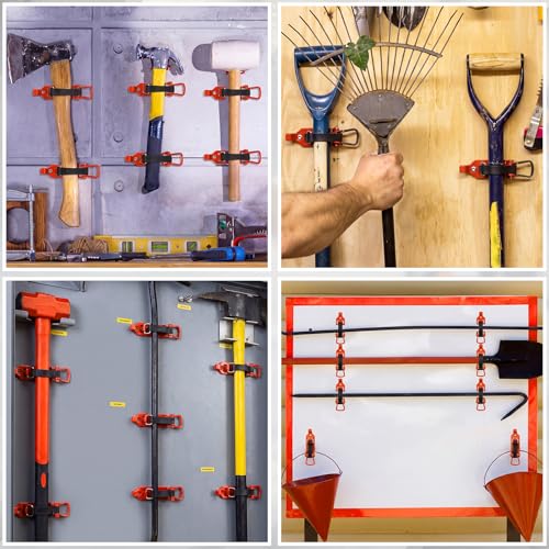 Flutesan 12 Pcs Roof Rack Shovel Mounts - Heavy Duty Metal & Rubber, Orange