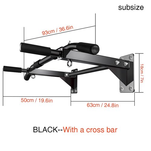 Wall-Mounted Pull-Up Bar – Drill Installation, Home Gym Equipment for Indoor Fitness, Chin-Up Bar for Strength Training, Spine Stretching & Inverted Workouts
