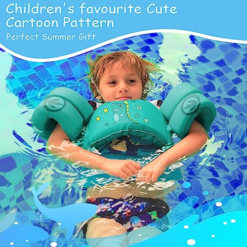 Toddler Swim Vest for 30-50 Pounds with Arm Wings - E-Dark Green