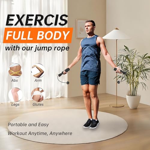 Training Ropeless Skipping Rope, Fitness Sporting Goods, for Men and Women - Black