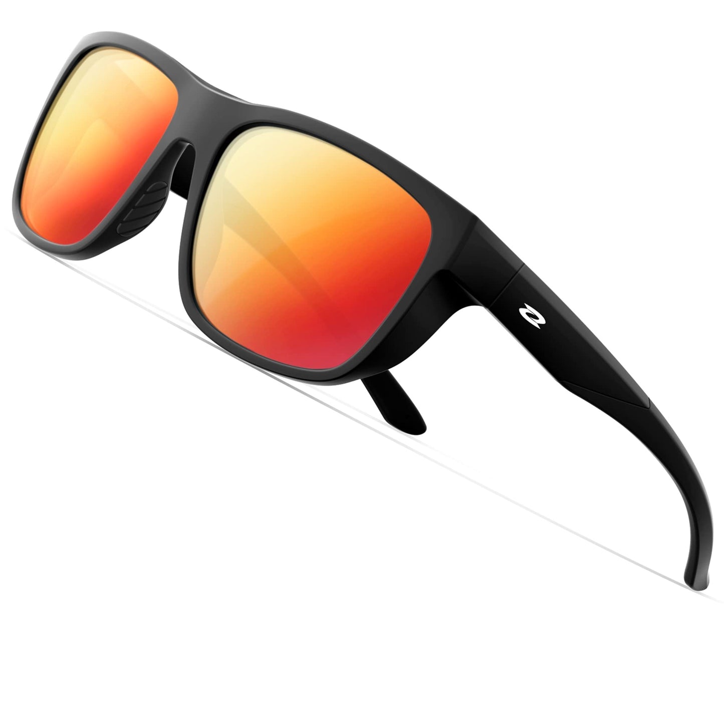 RIVBOS Womens Sunglasses Polarized TR90 Unbreakable Frame Sports Driving Fishing Cycling RB862-Black Ice Red Lens