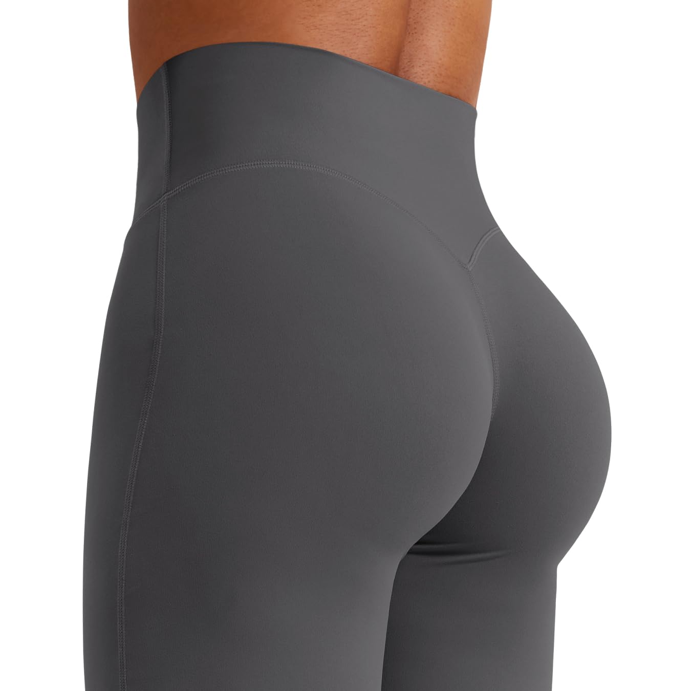 YEOREO Workout Leggings Womens No Front Seam Straight Leggings 35" High Waist Buttery Eddiy Gym Yoga Pants Dark Gray XS