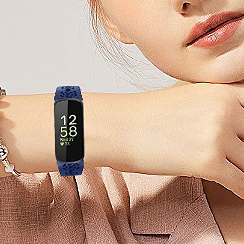 3-Pack Slim Silicone Bands for Fitbit Inspire 3/2/HR - Rose, Black, Navy Blue