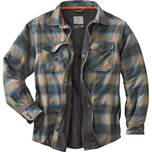 Legendary Whitetails Men's Thermal Lined Shirt Jacket Plaid Flannel Polyfill Insulated