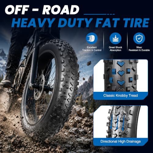 20x4.0 Fat Tire Ebike Tires Set with 2 Levers - High-Performance All-Terrain