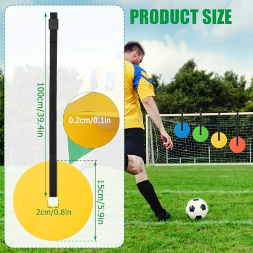 Soccer Goal Target Set with Discs & Adjustable Straps - Multi-Color 4 Pack