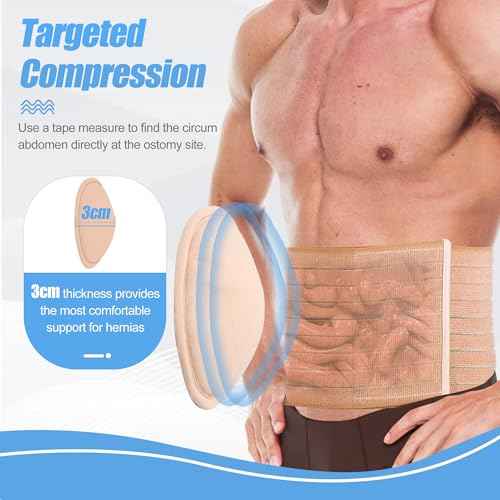 Umbilical Hernia Belt with Compression Pad Abdominal Support Binder for Men and Women Belly Button Navel Hernia Support Relieve Pain for Incisional, Ventral, Inguinal Hernia (Large)