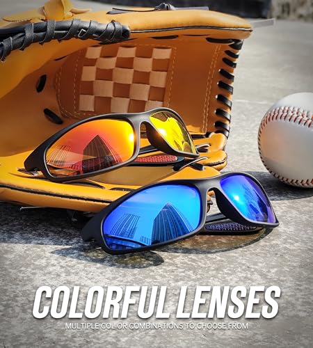 Men's Polarized Sports Sunglasses UV Protection - Black, Ice Blue & Multicolor A02