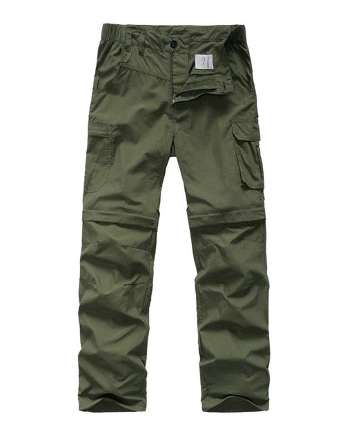 Boys Cargo Pants Kids' Hiking Quick Dry Lightweight Convertible Youth Waterproof Outdoor Camping Fishing Scout Pants #9016 Army Green-XL