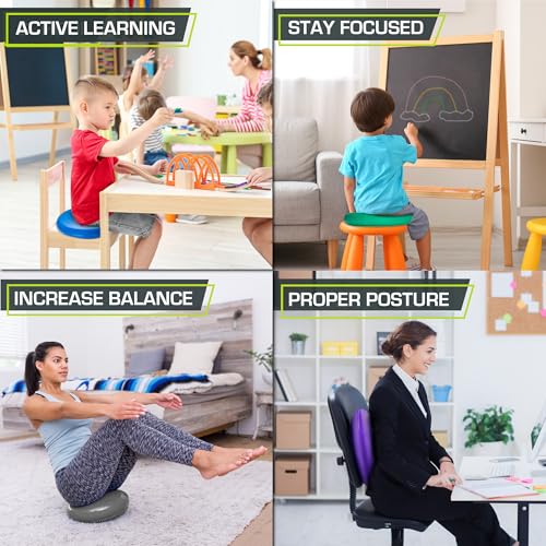ProsourceFit Core Balance Disc Trainer, 14¡± Diameter with Pump for Improving Posture, Fitness, Stability