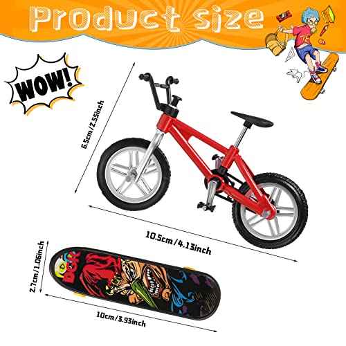 Hortsun 100 Pieces Mini Finger Skateboards Set Finger Bikes Hand Skateboard Fingerboards Tiny Bike Creative Fingertips Movement Party Favors Novelty Gift