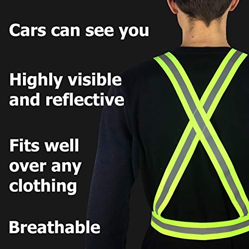 One Size Reflective Safety Vest for Running and Outdoor Sports - Green