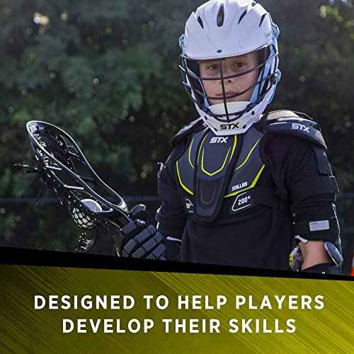 STX Lacrosse Stallion 200 Boys Complete Stick with Mesh Pocket, Attack/Midfielder
